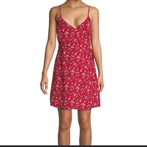 Sanctuary Red Purple White Floral Wrap Dress